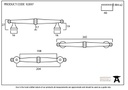 Aged Brass Regency Pull Handle - Large - 92097 - Technical Drawing