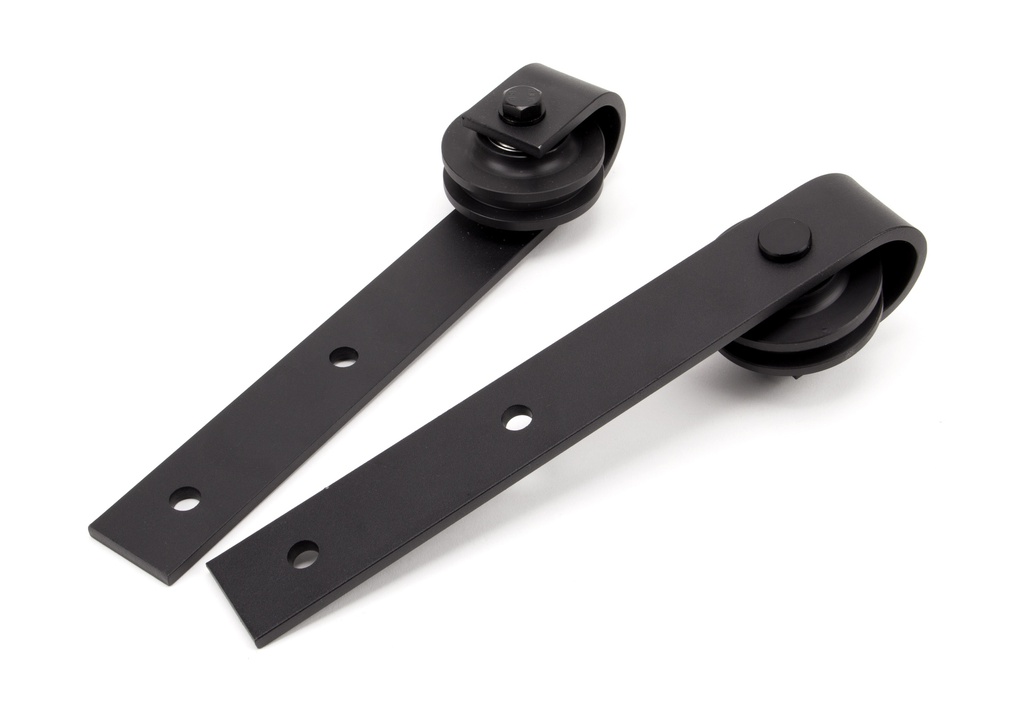 100kg Black Sliding Door Hardware Kit (3m Track) in-situ