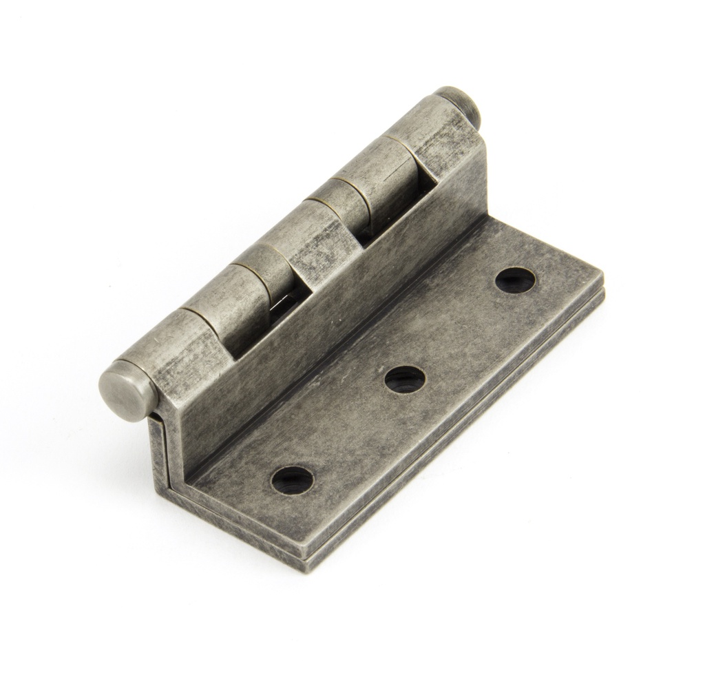 Antique Pewter 2½&quot; Stormproof Hinge 1951 (pair) in-situ