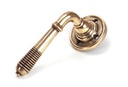 Polished Bronze Reeded Lever on Rose Set in-situ