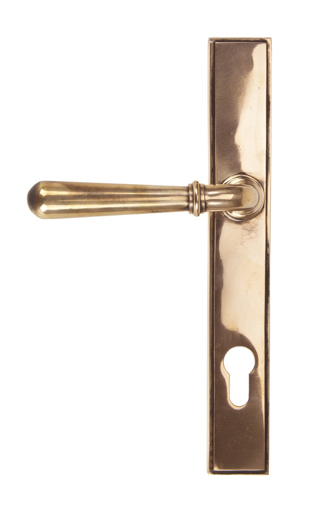 Polished Bronze Newbury Slimline Lever Espag. Lock in-situ