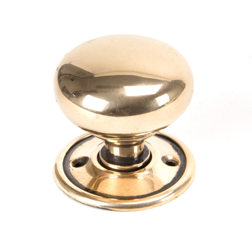 Polished Bronze Mushroom Mortice/Rim Knob Set in-situ