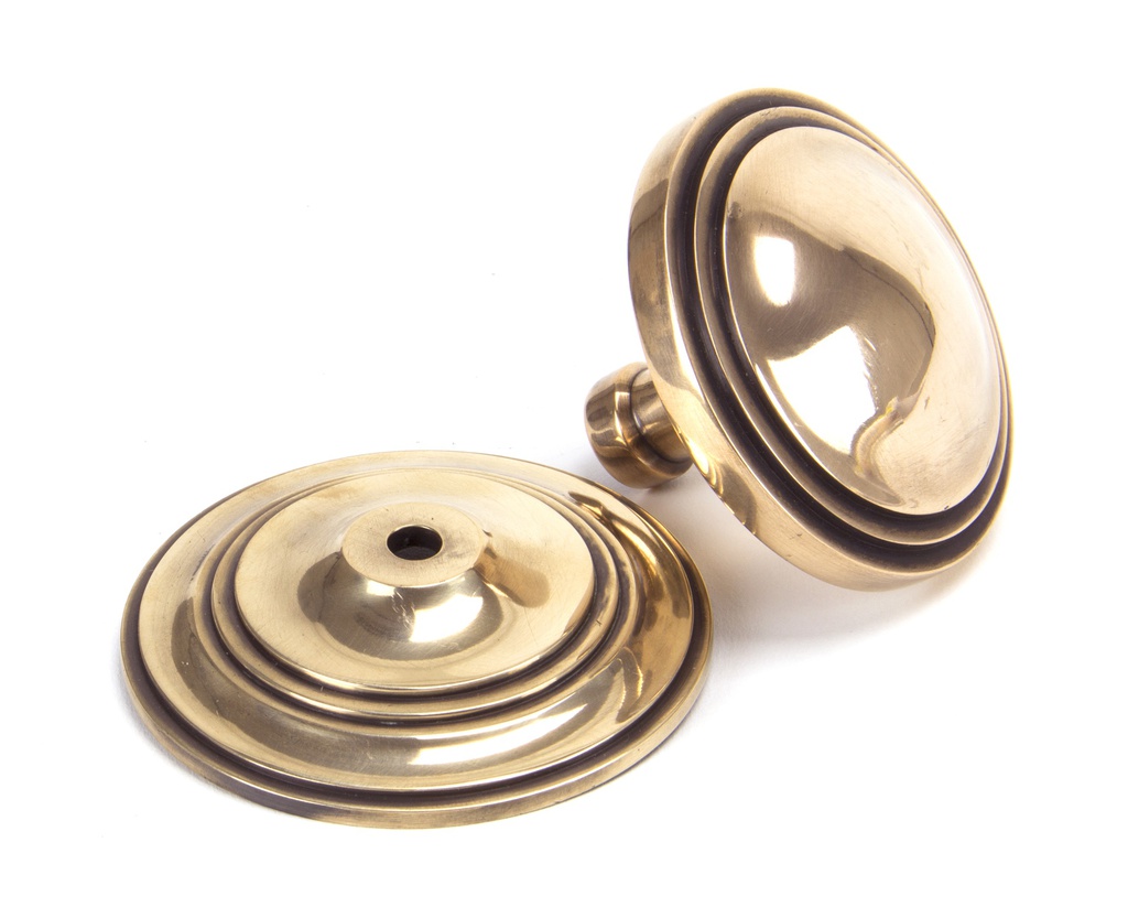 Polished Bronze Art Deco Centre Door Knob in-situ