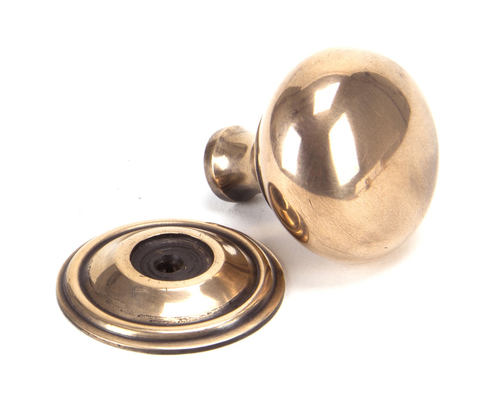 Polished Bronze Mushroom Cabinet Knob 38mm in-situ