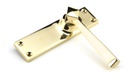 Polished Brass Straight Lever Latch Set in-situ