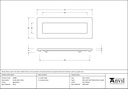 Aged Brass Small Letter Plate - 91880 - Technical Drawing