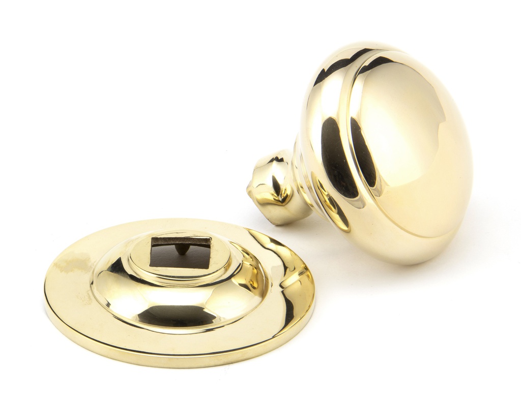 Polished Brass Round Centre Door Knob in-situ