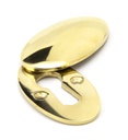 Polished Brass Oval Escutcheon &amp; Cover in-situ