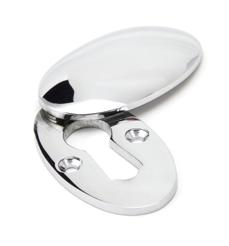 Polished Chrome Oval Escutcheon &amp; Cover in-situ