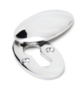 Polished Chrome Oval Escutcheon & Cover in-situ