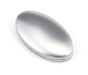 Satin Chrome Oval Escutcheon &amp; Cover in-situ