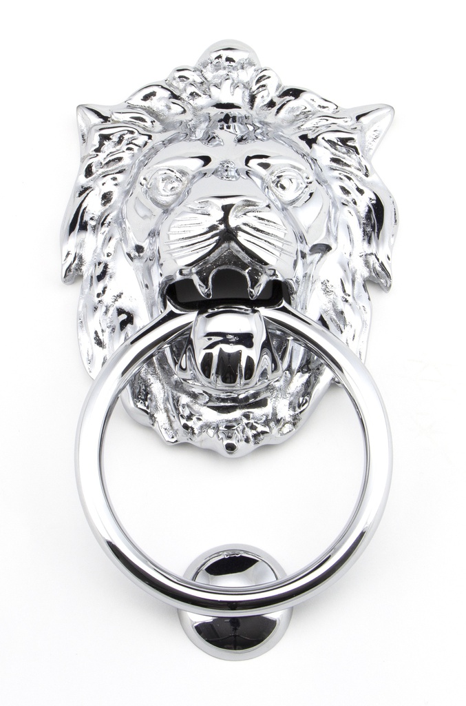 Polished Chrome Lion Head Knocker in-situ