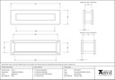 Aged Brass Traditional Letterbox - 92127 - Technical Drawing