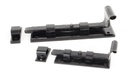 Black 6" Straight Door Bolt in-situ