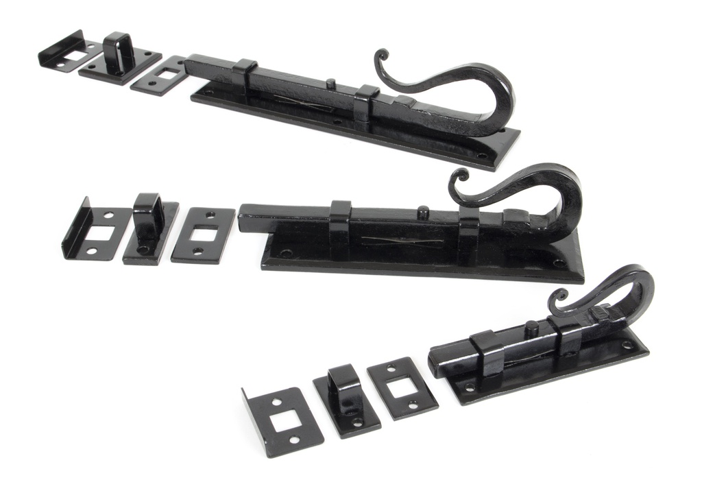 Black 6" Shepherd's Crook Universal Bolt in-situ