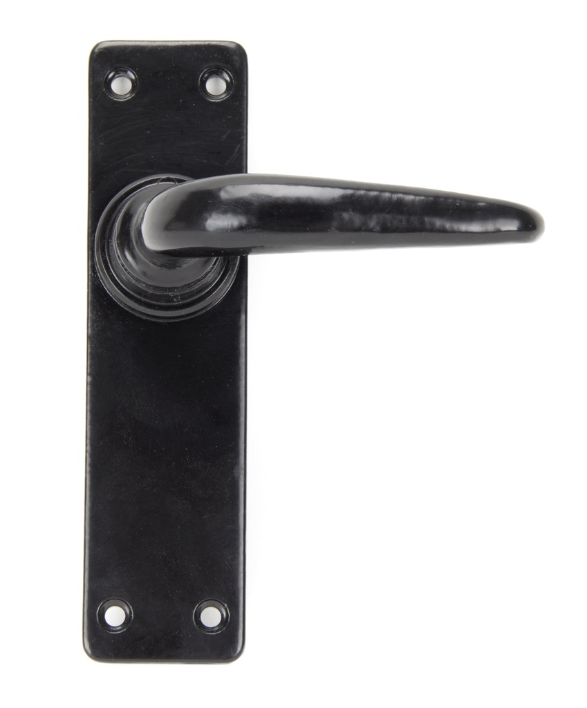 Black Smooth Lever Latch Set in-situ