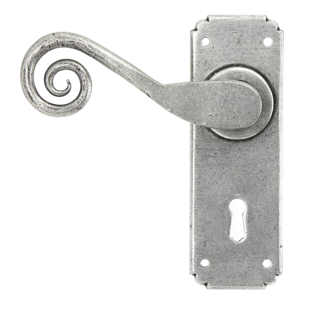 Pewter Monkeytail Lever Lock Set in-situ