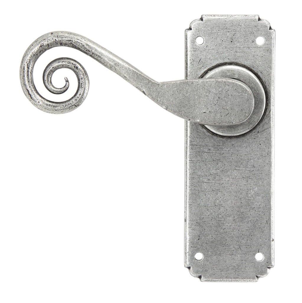 Pewter Monkeytail Lever Latch Set in-situ