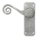 Pewter Monkeytail Lever Latch Set in-situ