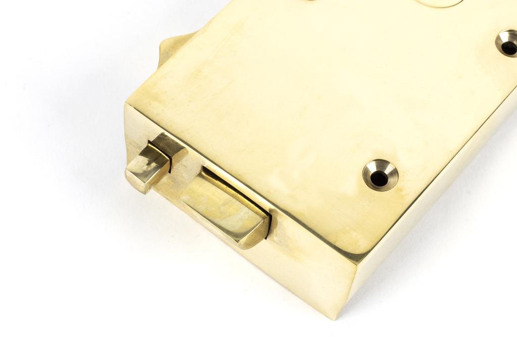 Polished Brass Right Hand Bathroom Latch in-situ