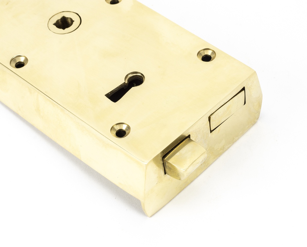 Polished Brass Left Hand Rim Lock - Small in-situ