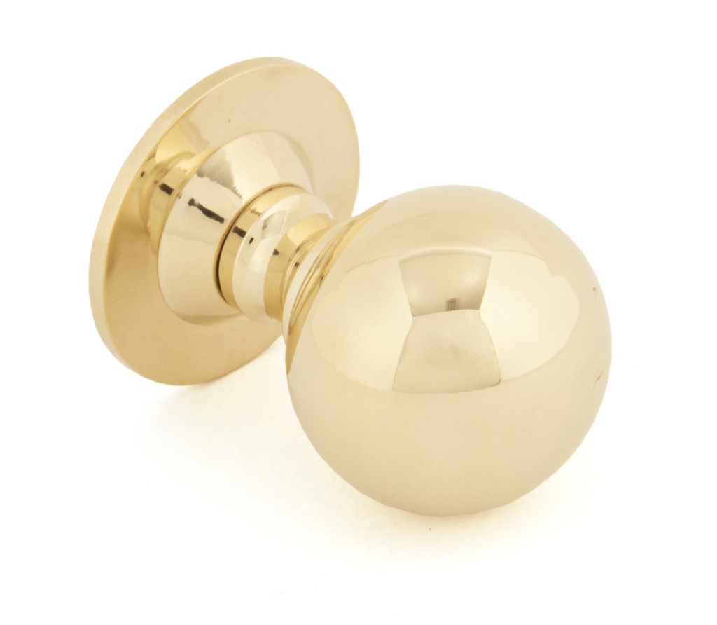 Polished Brass Ball Cabinet Knob 39mm in-situ