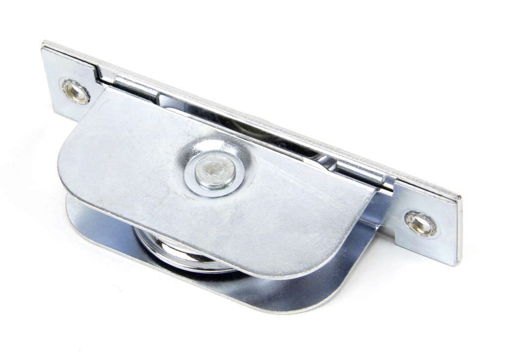 Polished Chrome Square Ended Sash Pulley 75kg in-situ