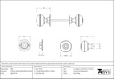 Aged Bronze 50mm Prestbury Mortice/Rim Knob Set - 83945 - Technical Drawing