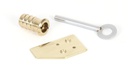 Polished Brass Key-Flush Sash Stop in-situ