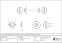 Aged Bronze 63mm Prestbury Mortice/Rim Knob Set - 83946 - Technical Drawing