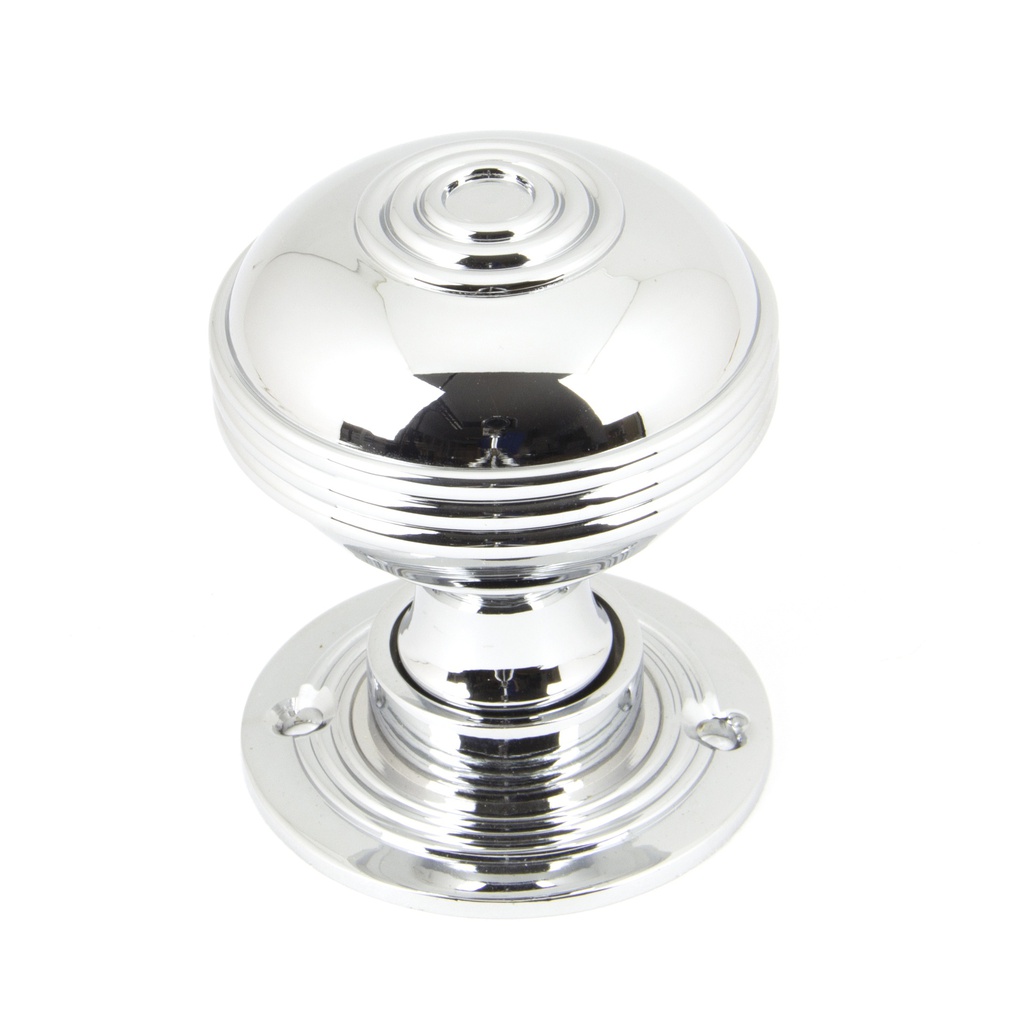 Polished Chrome 50mm Prestbury Mortice/Rim Knob Set in-situ