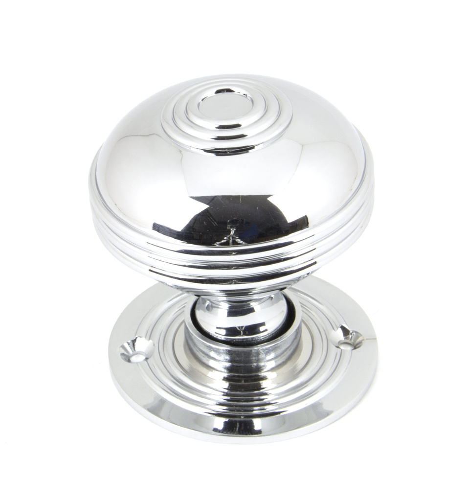 Polished Chrome 63mm Prestbury Mortice/Rim Knob Set in-situ