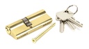 Lacquered Brass 35/45 Euro Cylinder in-situ