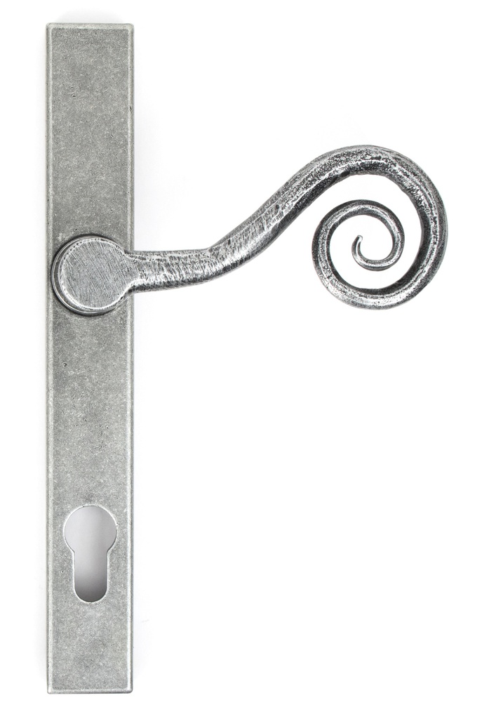 Pewter Monkeytail Slimline Lever Espag. Lock Set - RH in-situ