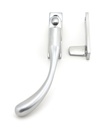 Satin Chrome Night-Vent Locking Peardrop Fastener - LH in-situ