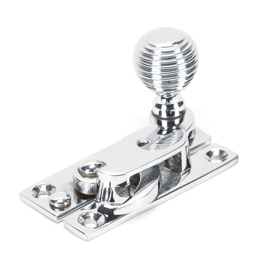 Polished Chrome Beehive Sash Hook Fastener in-situ