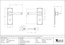 Aged Bronze Avon Lever Bathroom Set - 90369 - Technical Drawing