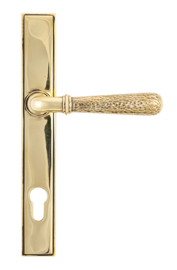 Aged Brass Hammered Newbury Slimline Espag. Lock Set in-situ