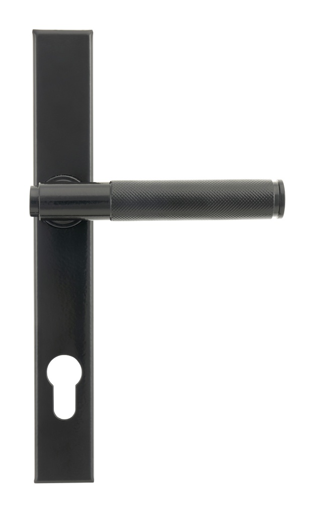 Black Brompton Slimline Lever Espag. Lock Set in-situ