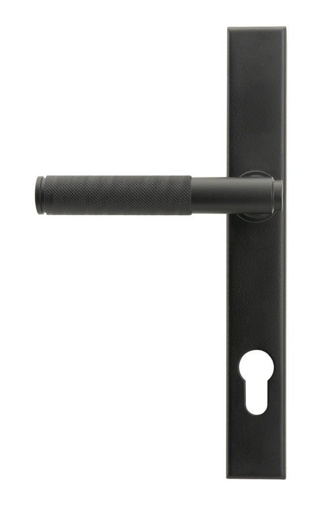 Matt Black Brompton Slimline Lever Espag. Lock Set in-situ