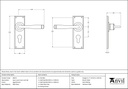 Aged Bronze Avon Lever Euro Set - 90373 - Technical Drawing