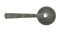 Pewter Avon Round Lever on Rose Set (Plain) in-situ