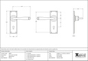 Aged Bronze Avon Lever Latch Set - 90365 - Technical Drawing