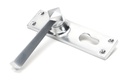 Satin Chrome Straight Lever Euro Lock Set in-situ