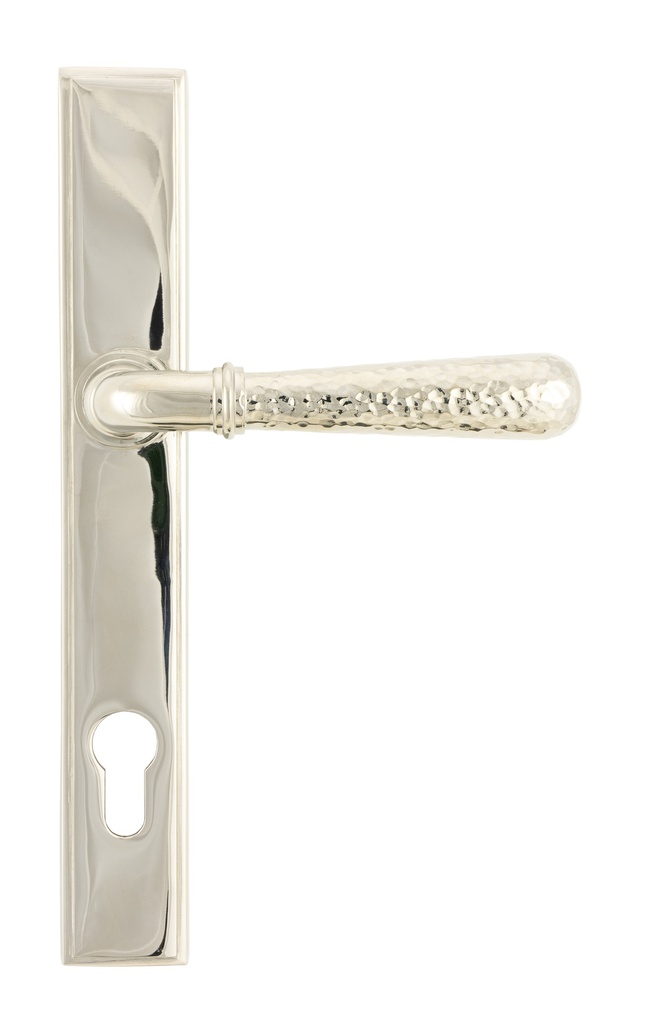 Polished Nickel Hammered Newbury Slimline Espag. Lock Set in-situ