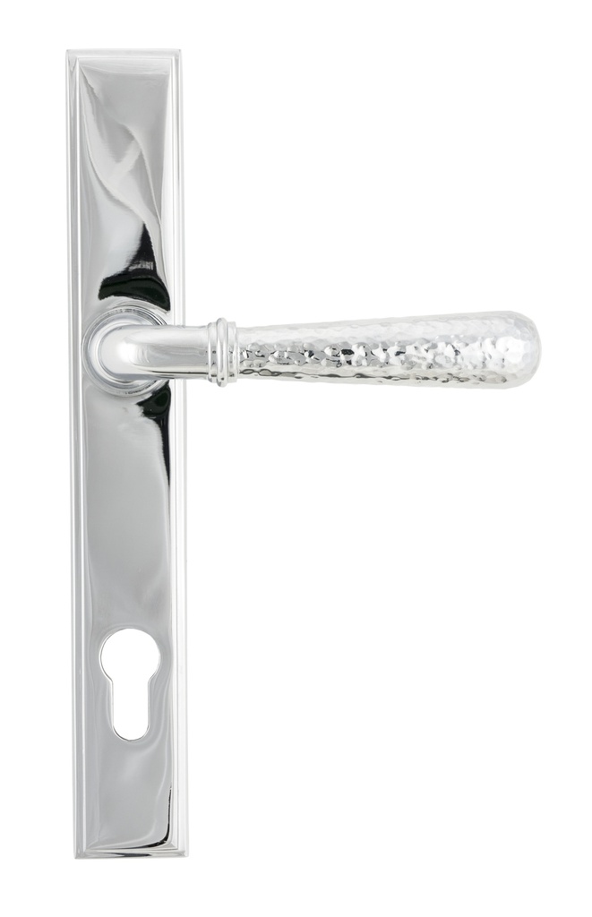 Polished Chrome Hammered Newbury Slimline Espag. Lock Set in-situ