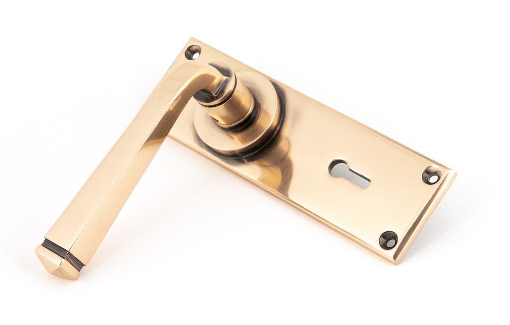 Polished Bronze Avon Lever Lock Set in-situ