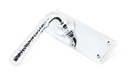 Polished Chrome Hammered Newbury Lever Latch Set in-situ