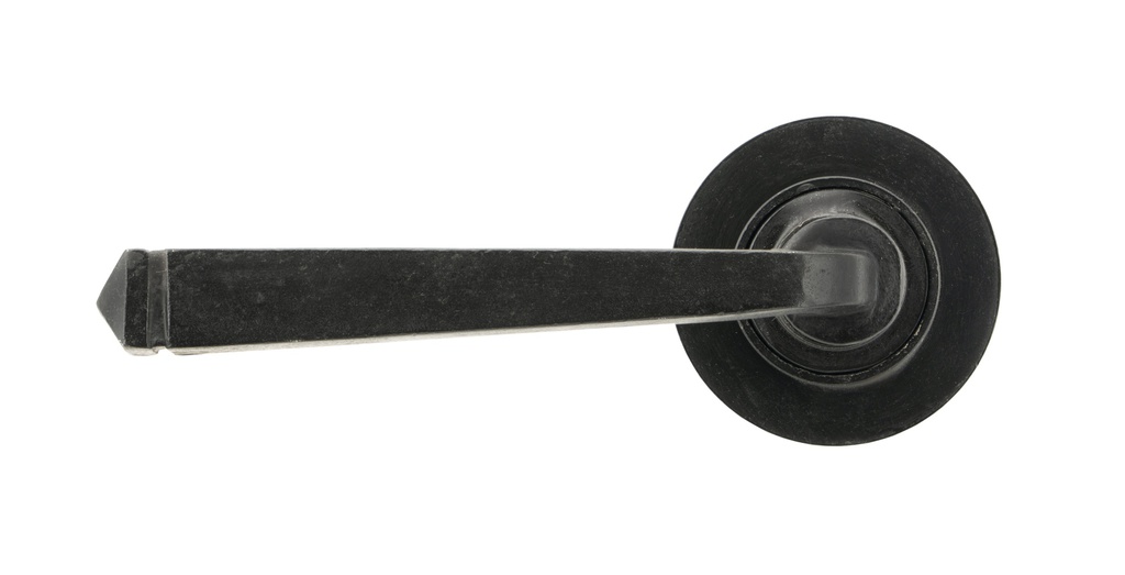 External Beeswax Avon Round Lever on Rose Set (Plain) - Unsprung in-situ