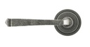 Pewter Avon Round Lever on Rose Set (Art Deco) - Unsprung in-situ